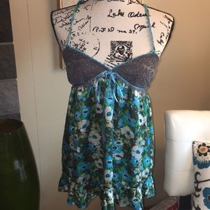 Free People satin and lace tunic top